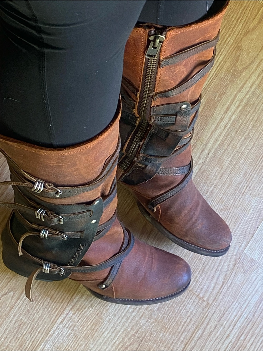 Freebird Rylie  Brown Leather Buckle Boot - Picture 2 of 4